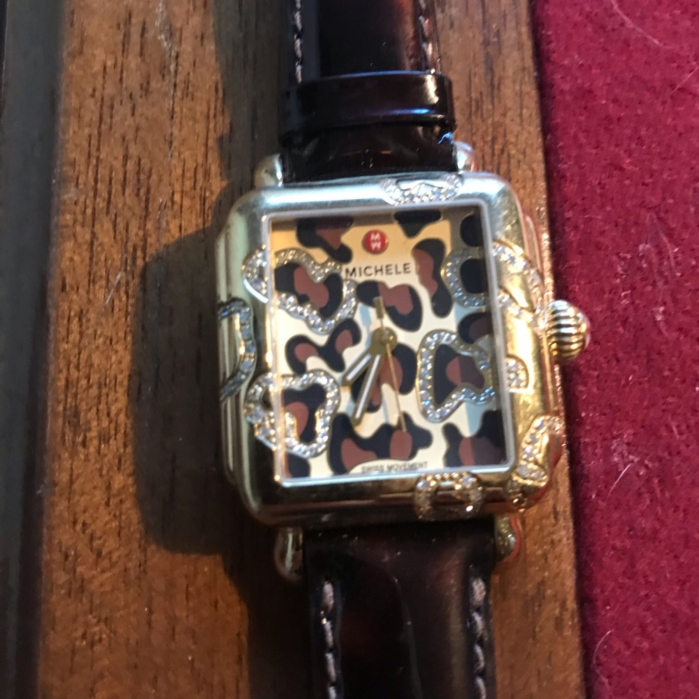 Vintage Michele Diamond Leopard Watch